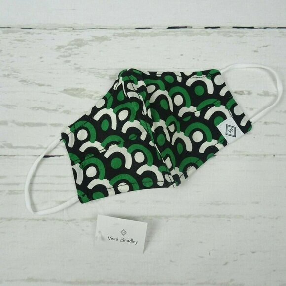 💰3/$25 New Vera Bradley Cloth Face Mask Imperial Tile Green Print - Picture 1 of 9